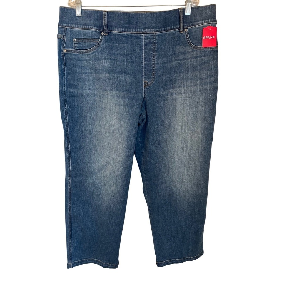SPANX Straight Leg Ankle Jeans Vintage Indigo Women's 3X 3XT 26.5" Inseam
